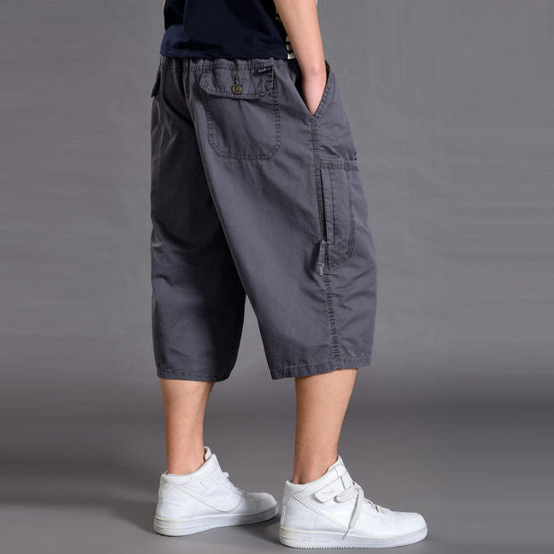 Men's shorts loose summer casual cropped pants thin workwear and mid length pants