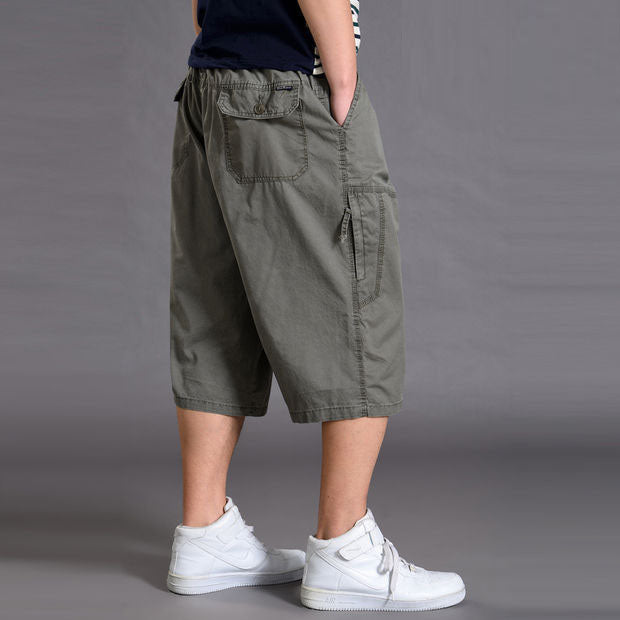 Men's shorts loose summer casual cropped pants thin workwear and mid length pants
