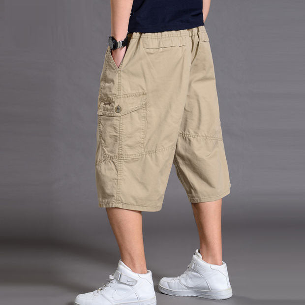 Men's shorts loose summer casual cropped pants thin workwear and mid length pants