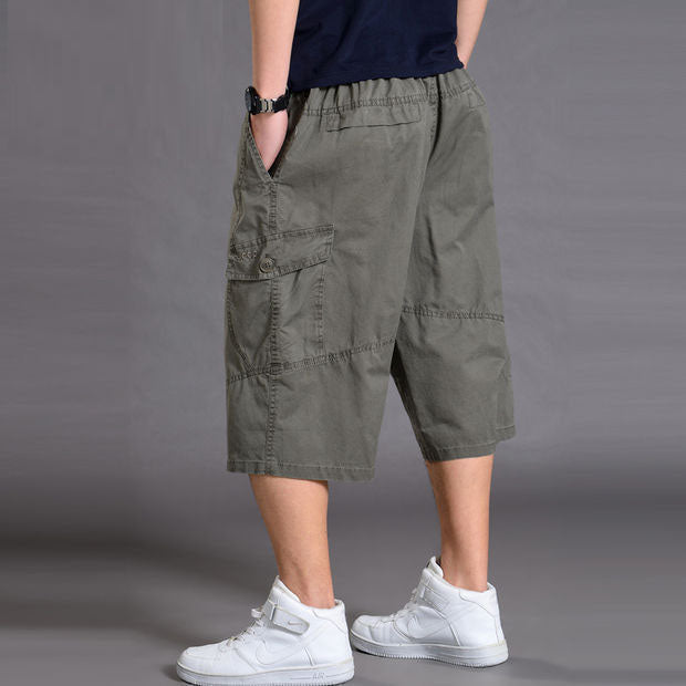 Men's shorts loose summer casual cropped pants thin workwear and mid length pants
