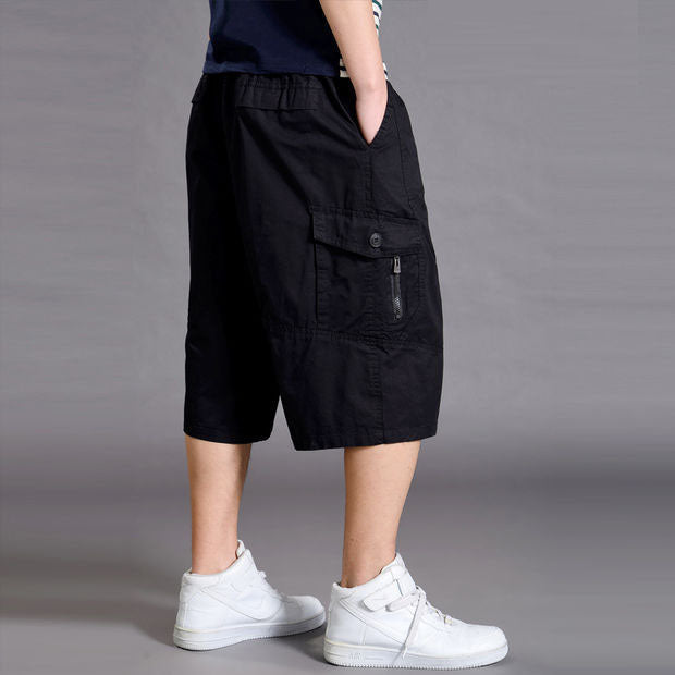Men's shorts loose summer casual cropped pants thin workwear and mid length pants