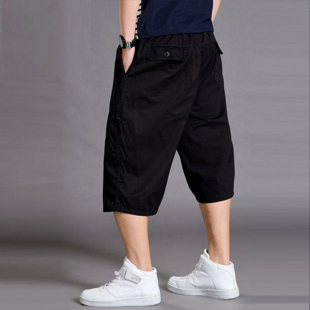 Men's shorts loose summer casual cropped pants thin workwear and mid length pants